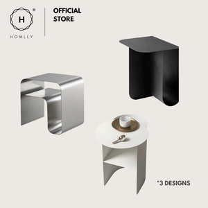 Homlly Tonii Minimalist Stainless Steel Coffee Bed Side Table