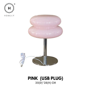 Homlly Mid Century Macaron Glass Table Lamp