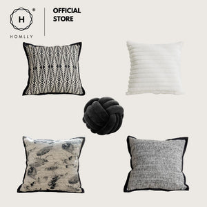 Homlly Achromatic Decorative Pillow Cushion Cover