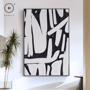 Homlly Monochrome Black Lines Series Painting
