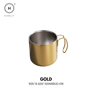 Homlly Tonii Industrial Stainless Steel Coffee Mug Cup (400ml)