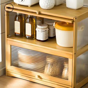Homlly Kitchen Countertop Storage Mug Shelves Cupboard with Acrylic Door