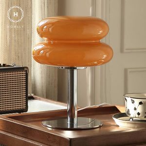 Homlly Mid Century Macaron Glass Table Lamp