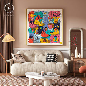 Homlly Whim Animal Frame Canvas Wall Art Decor
