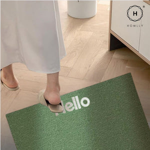 Homlly Hello Washable Non-Slip Coil Soft Entrance Door Mat