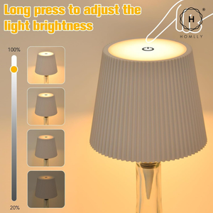 Homlly Touch Control 3 Colors RGB Stepless Dimmable LED Wireless Bottle Lamp Shade