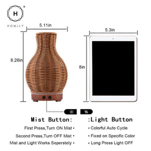 Homlly Rattan Essential Oil Diffuser Humidifier (200ml)
