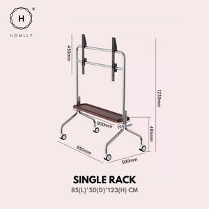 Homlly Portable Height Adjustable Tripod TV Mobile Stand on Wheels