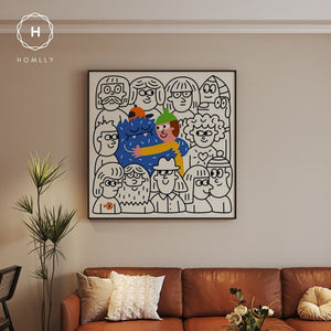 Homlly Whim Animal Frame Canvas Wall Art Decor