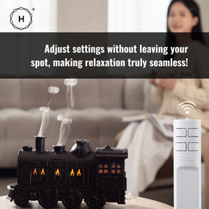 Homlly Steam Train Diffuser Humidifier With Light (300ml）
