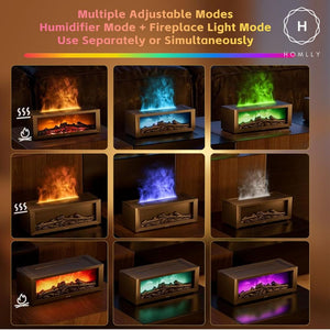 Homlly 3D Flame Fireplace Essential Oil Diffuser with Remote Control (150ml)