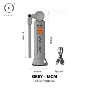 Homlly Portable Magnetic Rechargeable LED Flash Light Torch Lamp with 360 Degrees Rotate