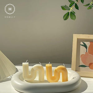 Homlly Candii S Shape Minimalist Geometric Shaped Soy Wax Scented Candle