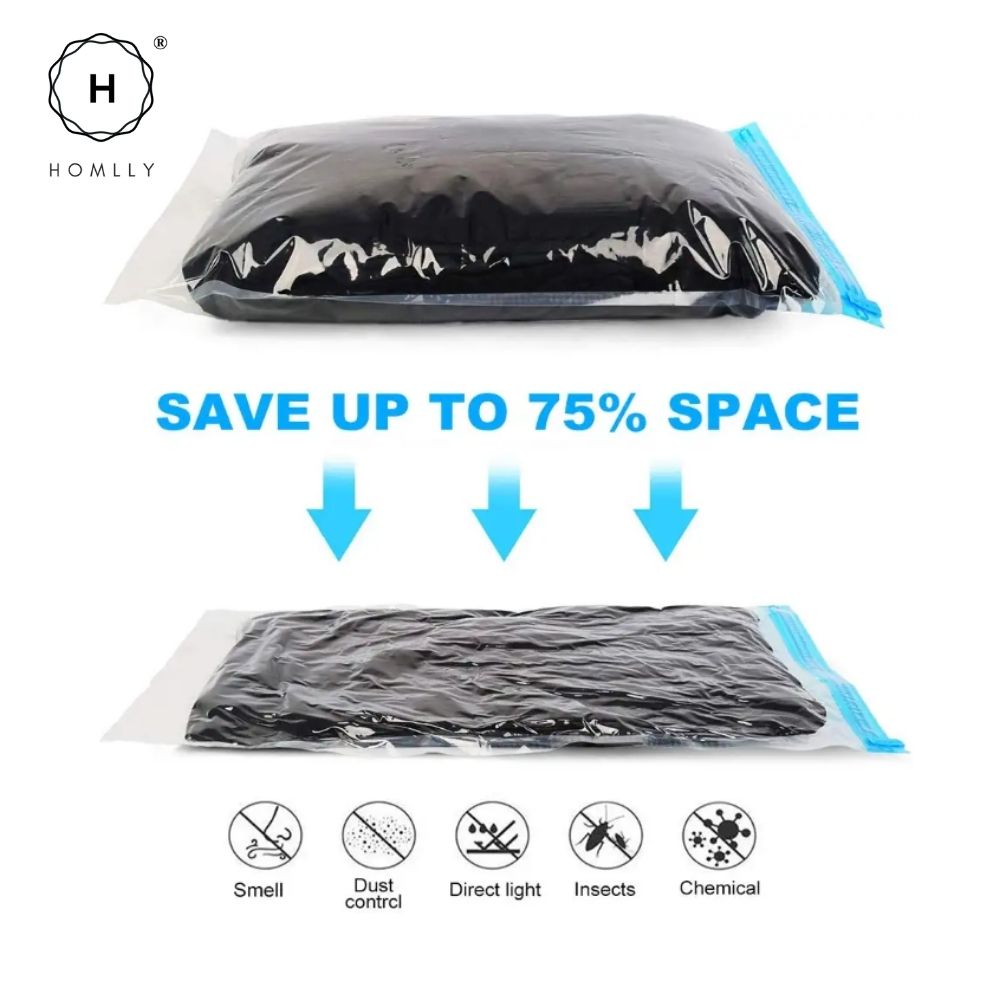 Homlly 10pcs Travel Roll-Up Compression Space Saver Bags - No Vacuum or  Pump Needed
