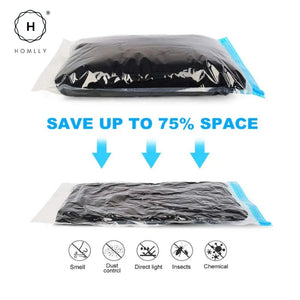 Homlly 10pcs Travel Roll-Up Compression Space Saver Bags - No Vacuum or Pump Needed