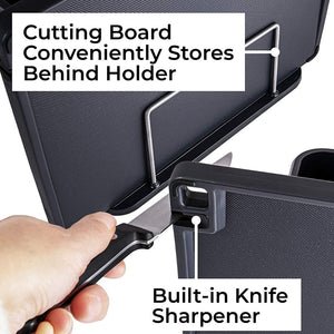Homlly Knife Block Holder + Utensil Holder + Cutting Board