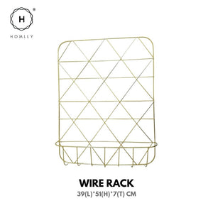 Homlly Keii Gold Wire Hanging Basket Rack