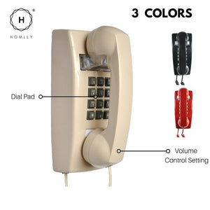 Homlly Retro Vintage Home Button Dial Landlines Phone