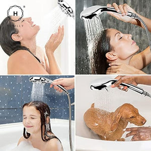 Homlly 10 Spray Modes High Pressure Handheld Shower Head with Filter, Hose & Bracket
