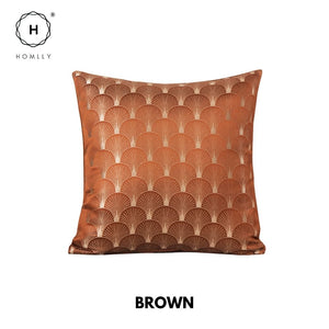Homlly Oriental Fan Jacquard Cushion Cover Pillowcase
