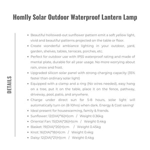 Homlly Solar Outdoor Waterproof Lantern Lamp