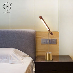 Homlly Otixx Gold & Wood Desk Lamp