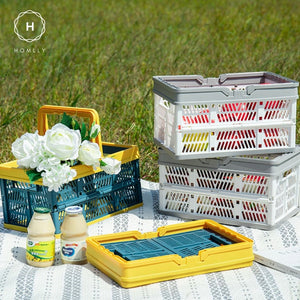 Homlly Collapsible Stackable Storage Crates Basket with Handle