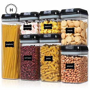 Homlly BPA Free Air tight Plastic Food Storage Cereal Containers (7 pieces)