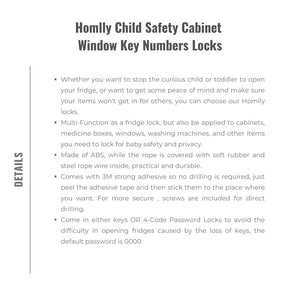 Homlly Child Safety Cabinet Window Key Numbers Locks