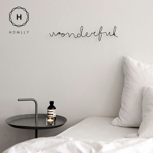 Homlly Inspirational Black Wire Wall Decor quotes script typography sculpture - Homlly