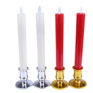 Homlly 3D LED Flickering Flame Slim Tall Candles (22cm)