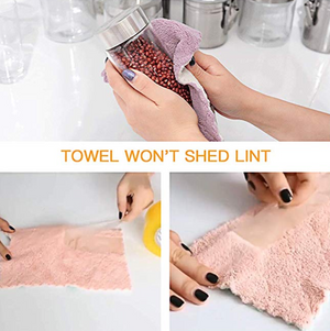 Homlly 12pcs Super Absorbent Non stick Oil Washable Dish towels