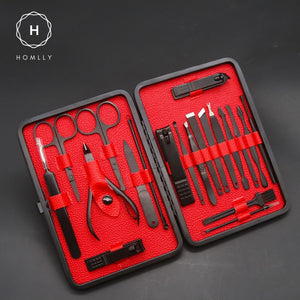 Homlly Professional Manicure Nail Pedicure Care Grooming Kit (20Pcs)