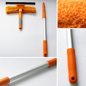 Homlly 2 in 1 rotatable window squeegee cleaner with telescopic extension pole