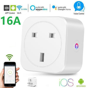 Homlly 16A WiFi Socket Smart Plug Remote Control Smart Home For Alexa / Google Home