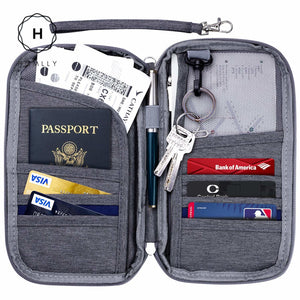 Homlly RFID Blocking Travel Passport Holder (Ash Grey)