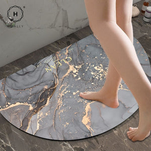 Homlly Marble Design Super Absorbent Diatomite Bathroom Kitchen Mat
