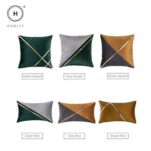 Homlly Tiio Gold Line Leather PU Cushion Cover