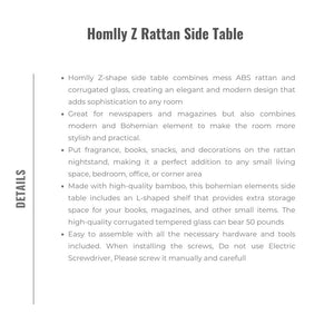 Homlly Z Rattan Side Table