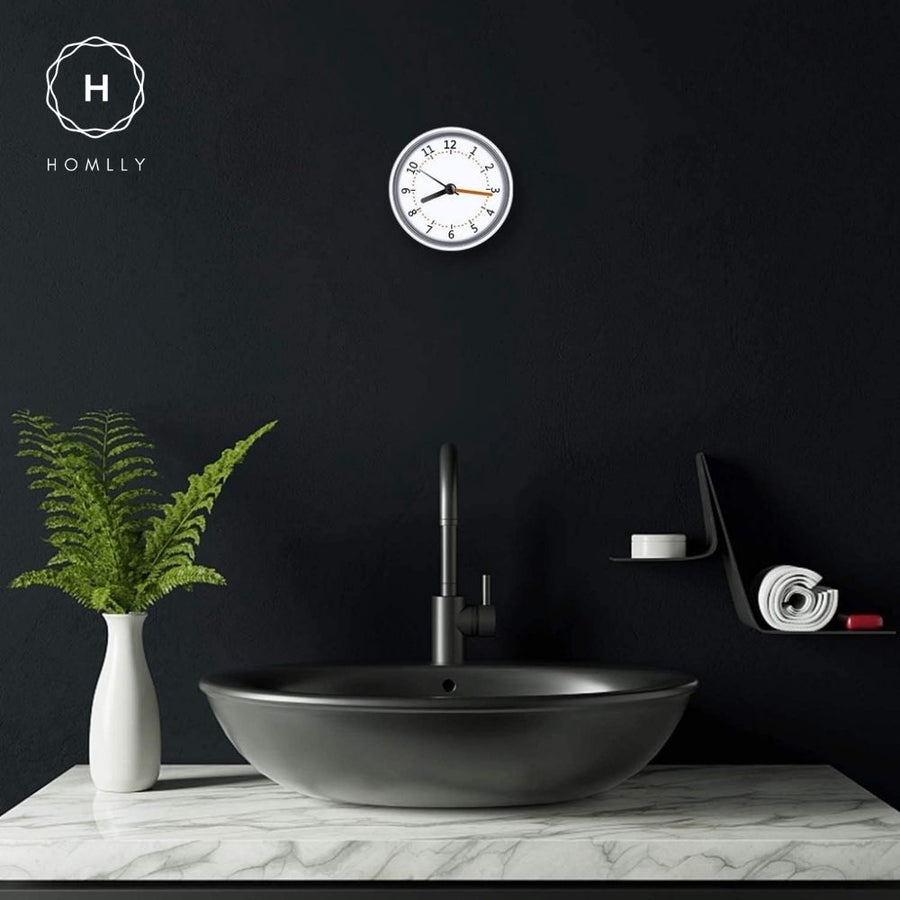 Homlly Waterproof Bathroom Kitchen Suction Dial Clock