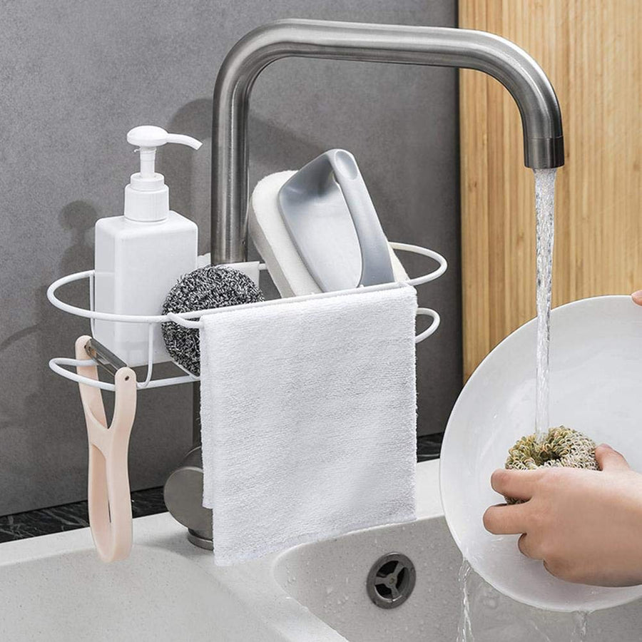 Homlly Dual Stainless Steel Kitchen Sponge Faucet Drain Rack