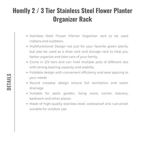 Homlly 2 / 3 Tier Stainless Steel Flower Planter Organizer Rack
