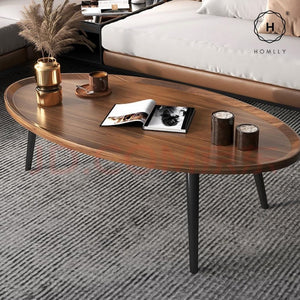 Homlly 3 legged Round Oval Living Room Sofa Coffee Table