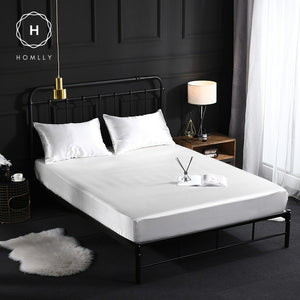 Homlly Hypoallergenic Breathable Soft Silky Satin Pillow Bedsheet Set