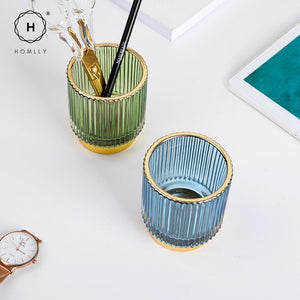 Homlly Crystal Cosmetic Makeup Brush Pencil Glass Storage Holder