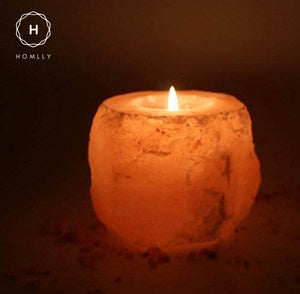 Homlly Natural Himalayan Salt Tea Light Candle Holder