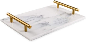 Homlly Marble Display Tray with Gold Handles (30*20*4cm)