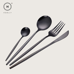 Homlly 24 Piece Stainless Steel Flatware Silverware Cutlery Set
