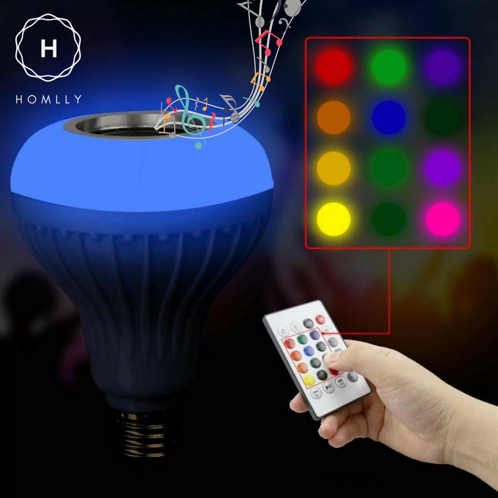 LED Bluetooth Music Disco Light Bulb with remote (E27 Bulb)