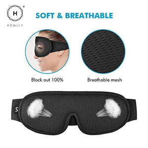 Homlly 100% Blackout 3D Contoured  Sleeping Eye Mask Blindfold Shade Cover